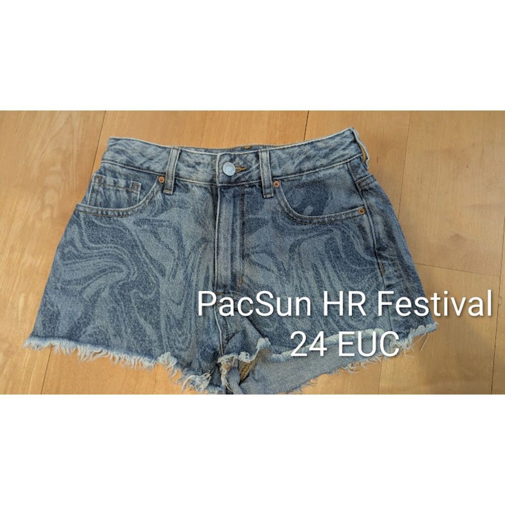 Bundle THREE PacSun Shorts sz 24 NWT / EUC Denim Jean Blue - Picture 3 of 5